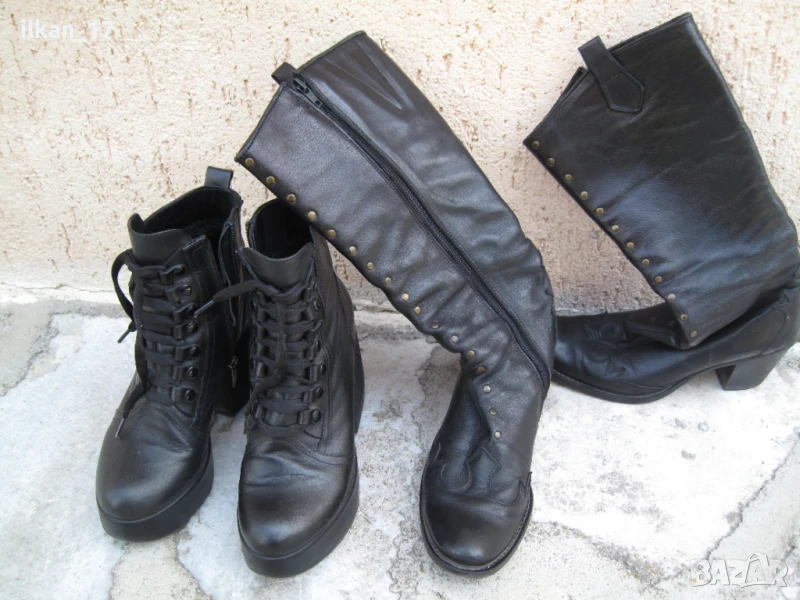 Ботуши женски естествена кожа, 37 н И Дамски кожени боти Перфектно състояние Вносот от Германия, снимка 1