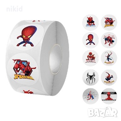100 бр Спайдърмен Spiderman самозалепващи лепенки стикери за ръчна изработка за подарък, снимка 1