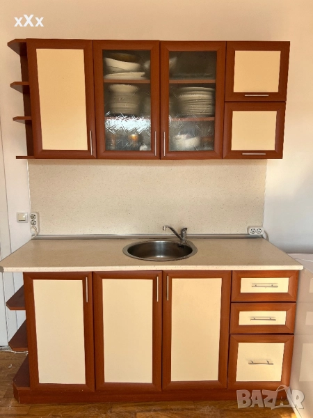 Кухня горен и долен шкаф+мивка+плот+смесител, снимка 1