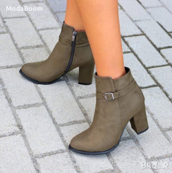 💥НАМАЛЕНИ💥 Велурени боти на ток💚, снимка 1