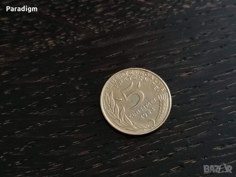 Монета - Франция - 5 сентима | 1988г., снимка 1