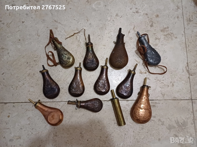 Барутница Барутници пищов възстановка пушка фишеклък паласка, снимка 1