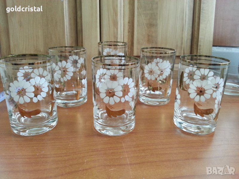 Ретро чаши с позлата ръчно рисувани , снимка 1