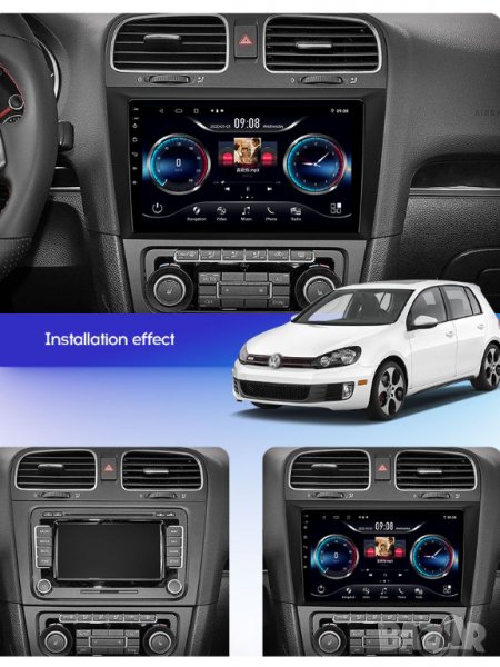 Мултимедия, Двоен дин, Навигация за VW Golf 6, за Volkswagen, плеър 9“, екран, Android, Голф, шест, снимка 1