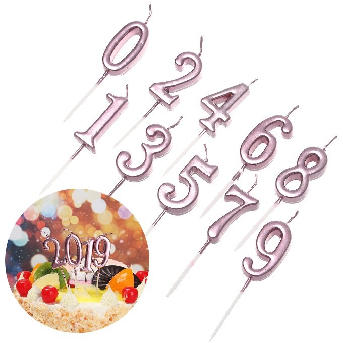 0-9 цифра години розова свещ за рожден ден торта украса в Други в гр. Ямбол  - ID27080847 — Bazar.bg