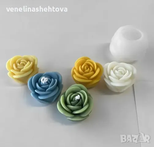 3D Голяма разцъфнала роза Силиконов молд за свещи гипс сапун смола фондан за декорация на торта , снимка 4 - Форми - 48898882