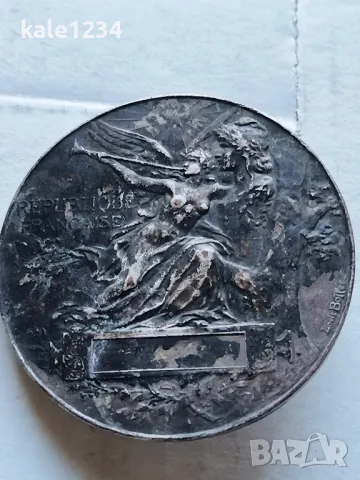 Знак с винт. 1889г. Рядък. Франция. Louis Bottee. Republique Francaise, снимка 2 - Антикварни и старинни предмети - 48602225