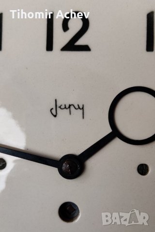 Стар механичен порцеланов френски часовник JAPY, снимка 3 - Антикварни и старинни предмети - 32326826