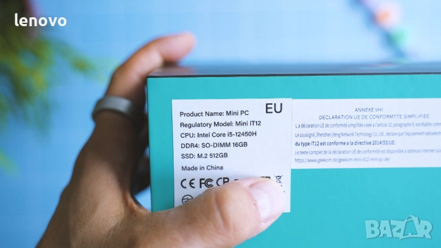 GEEKOM IT12 – мини компютър Intel i5-12450H, 16GB RAM, 500GB SSD, снимка 5 - Работни компютри - 51549514