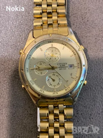 Citizen 6870-S57677 Vintage Rare Wrist Watch Quartz Retro Old Chronograph Alarm, снимка 6 - Мъжки - 48641851