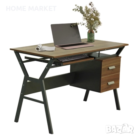 Бюро Хоуми - цвят орех-сив  Общи размери:120х60х76 см. 