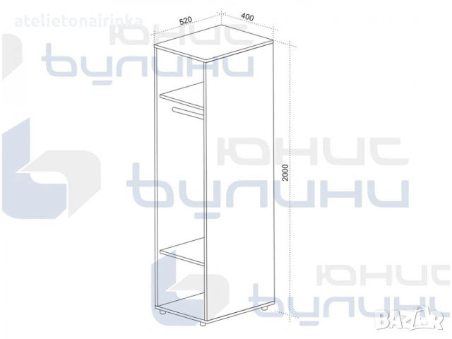 Портманто Амбър с гардероб, снимка 4 - Портманта - 53416493