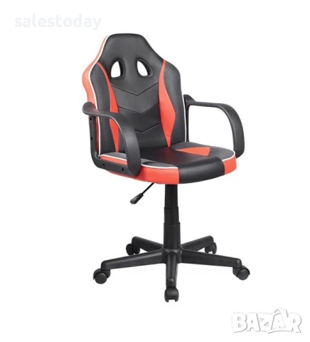 Геймърски офис стол, черно-червен, 57x62x89 см, снимка 1