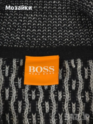 Мъжки пуловер BOSS Kerwino вълна и памук Black & White | MSRP €220 | Размер XL, снимка 3 - Пуловери - 53595829