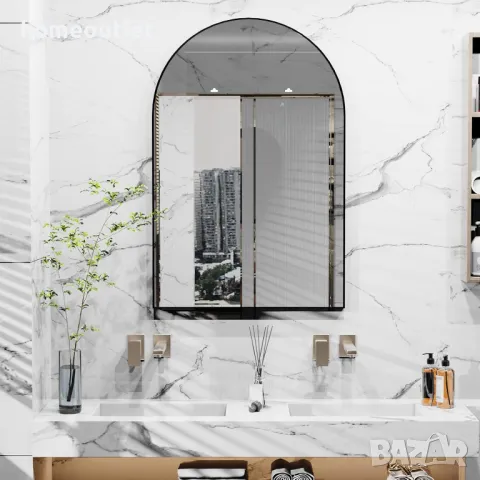 ПРОМОЦИЯ Висококачествено стенно огледало LUVODI JJ-XM839-L-BK, снимка 7 - Огледала - 49674672