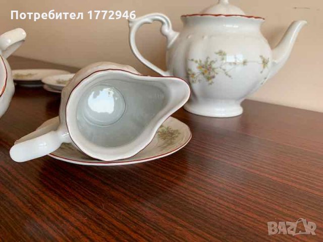 Сервиз за чай с 2 чаши български порцелан Изида, снимка 7 - Антикварни и старинни предмети - 33187102