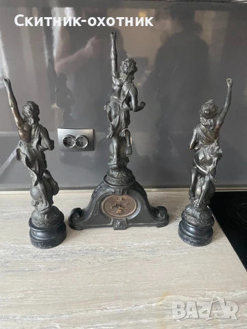 Антикварен каминен часовник, снимка 6 - Антикварни и старинни предмети - 53230434