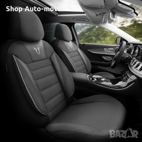 К-т Луксозна Тапицерия Automat-OTOM, Текстил с еко кожа, TORO Design, Черна със сив шев, снимка 3 - Аксесоари и консумативи - 52795422