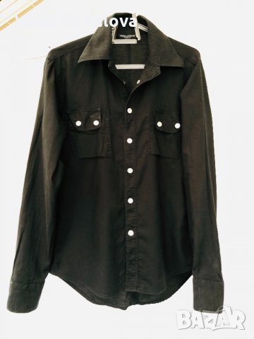 Модерна черна риза TERRANOVA, снимка 3 - Ризи - 26665842