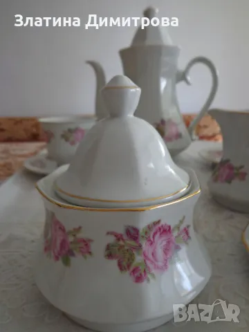Порцеланов сервиз за кафе с позлатен кант -,,Китка''  Нови Пазар, снимка 7 - Сервизи - 48413320