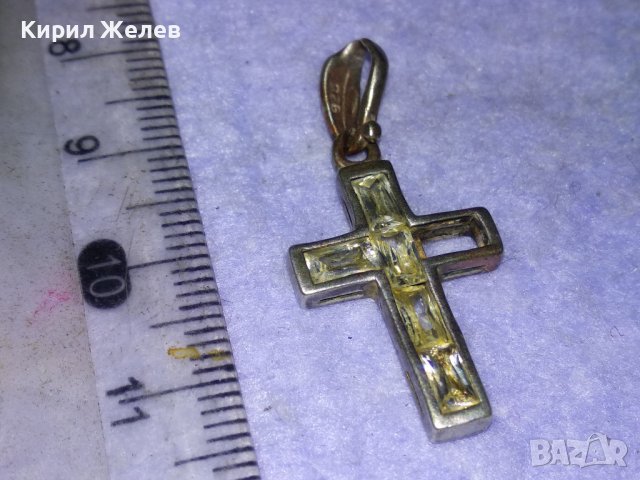 СТАРО СРЕБЪРНО КРЪСТЧЕ СРЕБРО 925 с ФАСЕТИРАНИ ИСКРЯЩИ КРИСТАЛИ Едното КАМЪЧЕ ЛИПСВА! 40508, снимка 16 - Колиета, медальони, синджири - 43225044