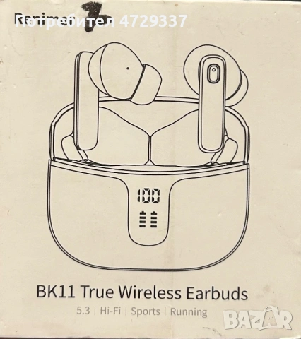 Безжични слушалки Renimer BK 11 True Wireless Earbuds