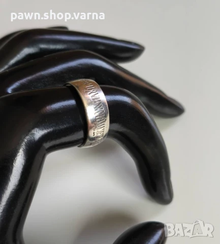 Винтидж сребърен пръстен със старославянски надпис – проба 925, снимка 6 - Пръстени - 51149748