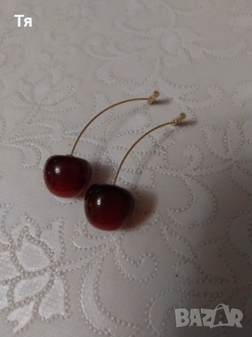 Обеци - черешки/неръждаема стомана 