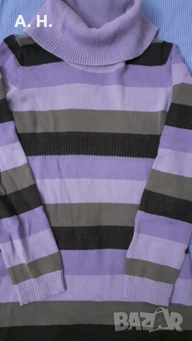 Шарена/ лилава туника с дълъг ръкав, снимка 3 - Туники - 15746930