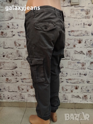 Blackzi- карго сив панталон, с 4 джоба с капак, италиански джоб, ластик на крачола, 100% памук, снимка 2 - Дънки - 52773691
