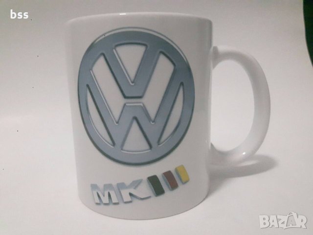Бяла порцеланова чаша с логото на Фолксваген МК III / VW MK III в Чаши в  гр. Девин - ID28512036 — Bazar.bg