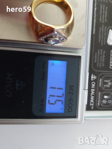 Мъжки златен пръстен 585 проба и брилянт 0.6 катата+16 диаманти           малки брилянта, снимка 8 - Пръстени - 35474808