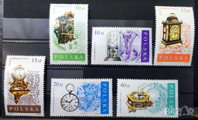 Полша, 1988 г. - лот от марки на тема насекоми, часовници, ВСВ, ордени, личности и др., снимка 2 - Филателия - 53304707