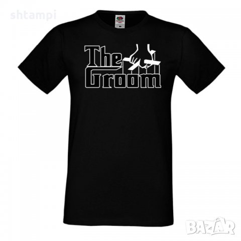 Мъжка тениска за ергенско парти THE GROOM godfather за младоженец, снимка 2 - Тениски - 33018253