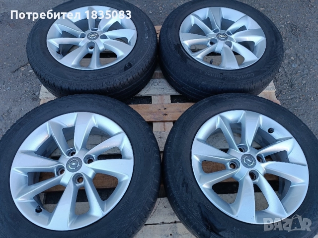 Лети джанти 15ки 4х100 Opel + летни гуми 185/65/15 Continental, снимка 2 - Гуми и джанти - 52495443
