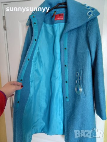 Синьо палто, снимка 3 - Палта, манта - 32410991