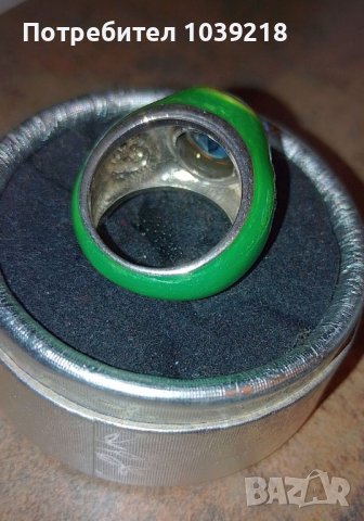 Масивен сребърен пръстен с аквамарин, снимка 13 - Пръстени - 43597275