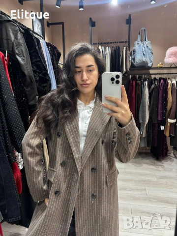 дълго палто тип сако с камъни , снимка 5 - Палта, манта - 53305284