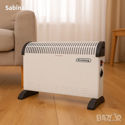 Конвекторна отоплителна печка Rosberg (2000W) и Rosberg (2000W с вентилатор) – 2000W, снимка 3 - Отоплителни печки - 52462284