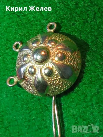 СТАРА ПОСРЕБРЕНА ЗАБОДКА ЕТНОГРАФСКИ НАКИТ УКРАШЕНИЕ ОБЕЦА 6688, снимка 4 - Антикварни и старинни предмети - 30305500