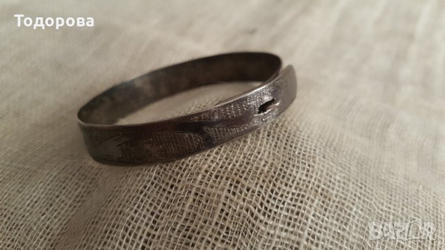 Сребърна старинна гривна, снимка 2 - Антикварни и старинни предмети - 28402870