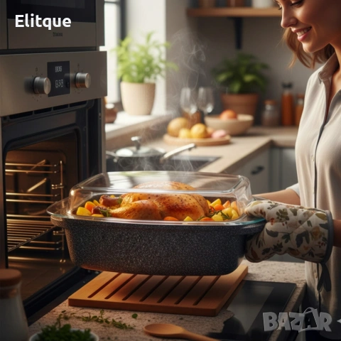 Ростер Goldman с мраморно покритие – правоъгълен съд с капак, 5.5 л и 6.6 л, снимка 7 - Печки, фурни - 53022497