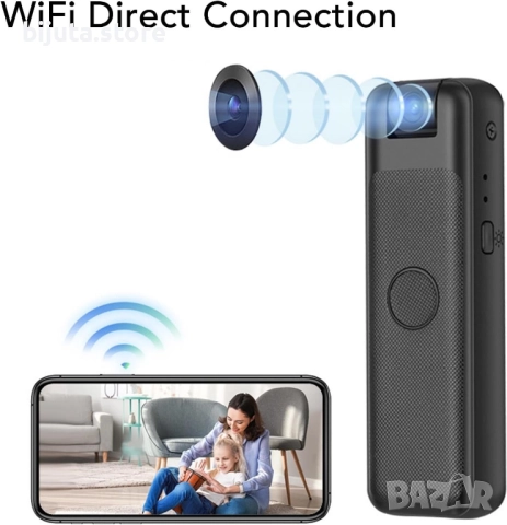 Мини Wifi body camera камера за тяло с Wifi и въртящ се обектив 180°