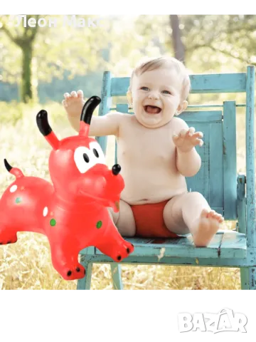 Детско гумено куче за скачане яздене и баланс за деца, снимка 3 - Надуваеми играчки - 48159155