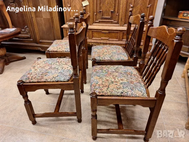 дъбови столове за трапезария к  - т 4 броя, снимка 4 - Столове - 48056866