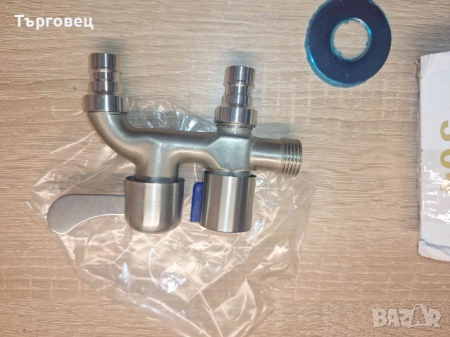 Нов двоен градински кран 1/2 ,външен метален многофункционален , снимка 4 - Напояване - 44489567