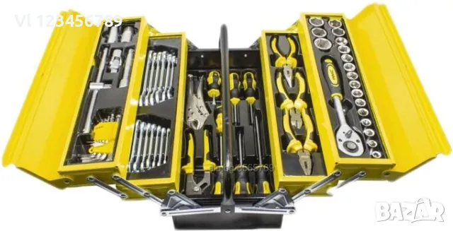 Метален сгъваем куфар с 60 интрумента-WMC TOOLS 60 бр (WT-4060)