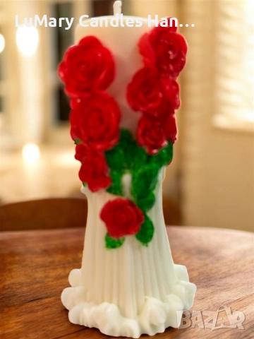Свещ “ Шепот на рози “, снимка 5 - Декорация за дома - 53225189