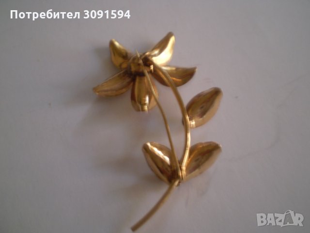 Винтич брошка цвете дубле , снимка 6 - Антикварни и старинни предмети - 34659193