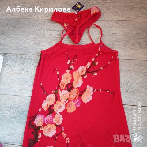 Червен нов БГ комплект, L, снимка 4 - Бельо - 32585729